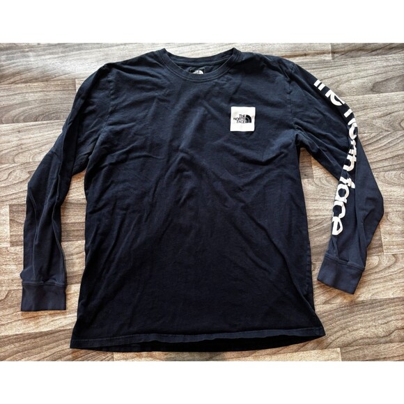 The North Face Other - The North Face Men's XL Long Sleeve T-Shirt Blue Box Logo Graphic Sleeve Hit Te